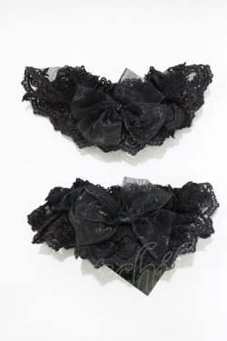 画像1: ATELIER PIERROT / オーガンジーリボンお袖とめ  ブラック H-26-01-16-066-EL-ZA-KB-ZH