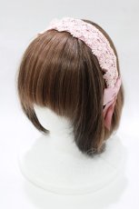画像1: m petit by misako / TT*AMレースカチューシャ  ピンク H-26-01-16-074-LO-AC-NS-ZH (1)