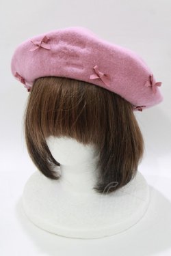 画像1: m petit by misako / サンリオキャラクターズコラボ マイメロ バスクリボンベレー  ピンク H-26-01-16-081-LO-AC-NS-ZH
