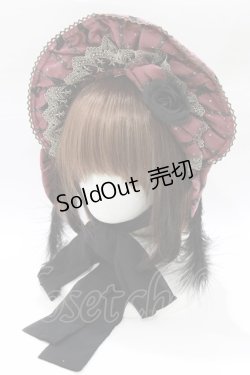 画像1: metamorphose / Dark night guardianハーフボンネット  ワイン H-26-01-16-086-ME-AC-NS-ZH