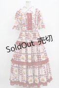 axes femme Kawaii / ベアズベーカリー柄ロングワンピース M ワイン H-26-01-16-009-AX-OP-YZ-ZH