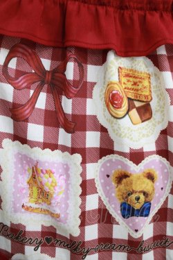 画像4: axes femme Kawaii / ベアズベーカリー柄ロングワンピース M ワイン H-26-01-16-009-AX-OP-YZ-ZH