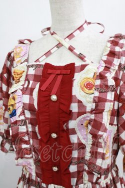 画像5: axes femme Kawaii / ベアズベーカリー柄ロングワンピース M ワイン H-26-01-16-009-AX-OP-YZ-ZH