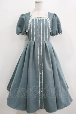 画像1: Maria pipi / ライトグログラン クラシカルレーシードレス S EMERALD GREEN H-26-01-16-010-EL-OP-NS-ZH