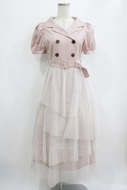 画像1: An MILLE / チュールドッキングワンピース Free ピンク H-26-01-16-012-EL-OP-NS-ZH