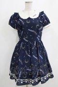 Ank Rouge / MoonFeatherプリントワンピース M ネイビー H-26-01-16-024-CA-OP-NS-ZH