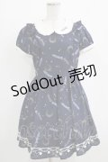 Ank Rouge / MoonFeatherプリントワンピース M ネイビー H-26-01-16-024-CA-OP-NS-ZH