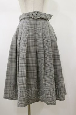 画像1: Fi.n.t / ベルト付きチェックタックスカート Free BLACK H-26-01-17-043-CA-SK-NS-ZH