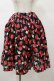 画像1: Physical Drop / イチゴ柄サーキュラースカート Free ブラック H-26-01-17-050-LO-SK-NS-ZH (1)