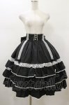 画像1: metamorphose / 【プラスサイズ】Dress up はしごレースハイウエストスカート プラスサイズ ブラック H-26-01-17-053-ME-SK-NS-ZH (1)