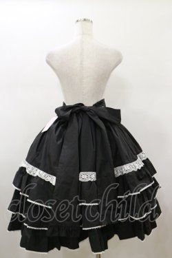 画像2: metamorphose / 【プラスサイズ】Dress up はしごレースハイウエストスカート プラスサイズ ブラック H-26-01-17-053-ME-SK-NS-ZH