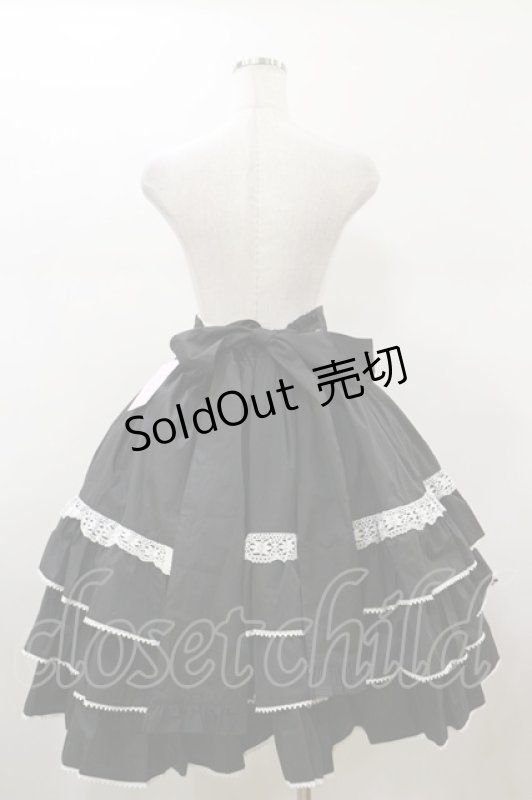 画像2: metamorphose / 【プラスサイズ】Dress up はしごレースハイウエストスカート プラスサイズ ブラック H-26-01-17-053-ME-SK-NS-ZH (2)