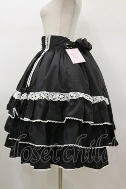 画像3: metamorphose / 【プラスサイズ】Dress up はしごレースハイウエストスカート プラスサイズ ブラック H-26-01-17-053-ME-SK-NS-ZH