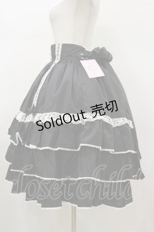 画像3: metamorphose / 【プラスサイズ】Dress up はしごレースハイウエストスカート プラスサイズ ブラック H-26-01-17-053-ME-SK-NS-ZH (3)