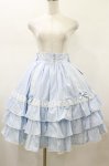画像1: metamorphose / Dress up はしごレースハイウエストスカート サイズ1 サックス H-26-01-17-054-ME-SK-NS-ZH (1)