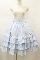 metamorphose / Dress up はしごレースハイウエストスカート サイズ1 サックス H-26-01-17-054-ME-SK-NS-ZH