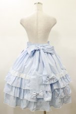 画像2: metamorphose / Dress up はしごレースハイウエストスカート サイズ1 サックス H-26-01-17-054-ME-SK-NS-ZH (2)