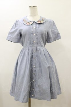 画像1: axes femme / 薔薇プリントワンピース M ブルー H-26-01-17-057-AX-OP-NS-ZH