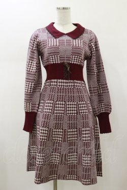 画像1: axes femme POETIQUE / ニットワンピース M ワイン H-26-01-17-059-AX-OP-NS-ZH