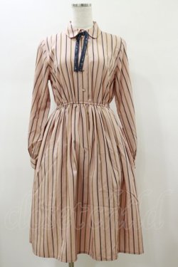 画像1: Fi.n.t / ロゴリボン付きマルチストライプワンピース Free PINK H-26-01-17-060-CA-OP-NS-ZH