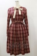 Fi.n.t / クレリックボウタイチェックワンピース Free Bordeaux H-26-01-17-061-CA-OP-NS-ZH
