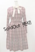 Fi.n.t / クレリックボウタイチェックワンピース Free Bordeaux H-26-01-17-061-CA-OP-NS-ZH