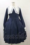 画像1: FLC / 皆方由衣コラボ/襟付きプリーツワンピース L ネイビー H-26-01-17-062-LO-OP-NS-ZH (1)