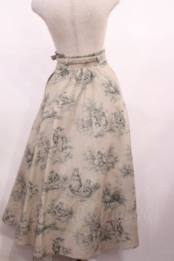 画像2: an another angelus / ベルト付きトワル柄フレアースカート Free GREEN H-26-01-17-1009-CA-SK-NS-ZH