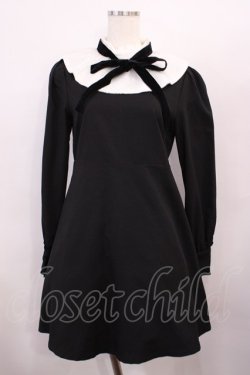 画像1: Bubbles / レース襟ワンピース Free ブラック H-26-01-17-1011-CA-OP-NS-ZH