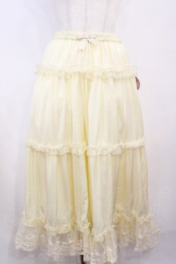 画像1: m petit by misako / サテンキリカエペチスカート M アイボリー H-26-01-17-1014-LO-SK-NS-ZH