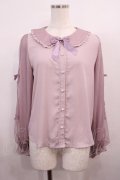 axes femme Kawaii / ドットチュールブラウス M ラベンダー H-26-01-17-1021-AX-BL-NS-ZH