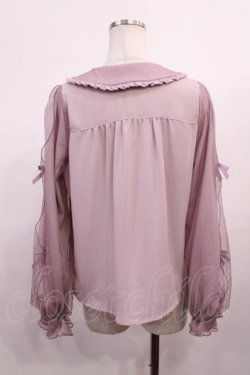 画像2: axes femme Kawaii / ドットチュールブラウス M ラベンダー H-26-01-17-1021-AX-BL-NS-ZH