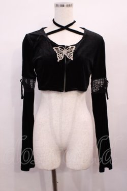 画像1: Jamie エーエヌケー / バタフライベロア M ブラック H-26-01-17-1023-LO-TO-NS-ZH