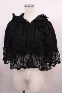 画像1: Ank Rouge / フード付きレースケープ M ブラック H-26-01-17-1025-CA-TO-NS-ZH
