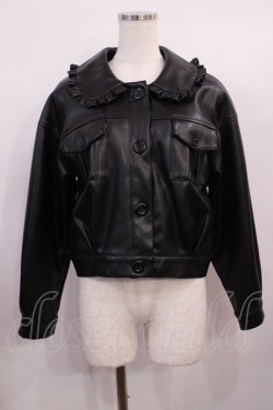 画像1: Ank Rouge / BACKスピンドル合皮ブルゾン M ブラック H-26-01-17-1027-CA-CO-NS-ZH