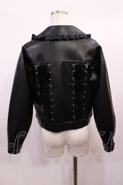 画像2: Ank Rouge / BACKスピンドル合皮ブルゾン M ブラック H-26-01-17-1027-CA-CO-NS-ZH