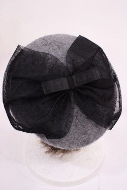 画像2: m petit by misako / NINA'S チュールリボンベレー帽  グレー H-26-01-17-1038-LO-AC-NS-ZH