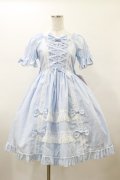 metamorphose / Dress up はしごレースリボンワンピース サイズ1 サックス H-26-01-17-081-ME-OP-NS-ZH