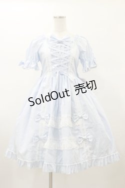 画像1: metamorphose / Dress up はしごレースリボンワンピース サイズ1 サックス H-26-01-17-081-ME-OP-NS-ZH