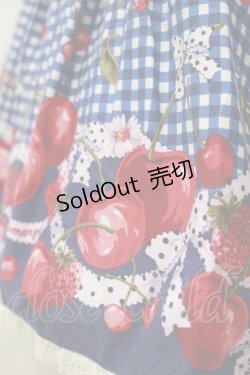 画像4: metamorphose / ギンガムチェリーシャーリングジャンパースカート Free ブルー H-26-01-17-082-ME-OP-NS-ZH