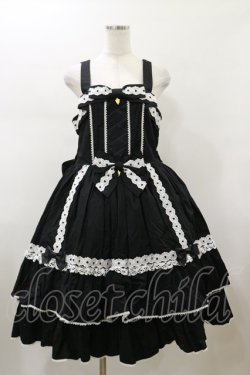 画像1: metamorphose / 【プラスサイズ】メアリーはしごレースジャンパースカート プラスサイズ ブラック H-26-01-17-083-ME-OP-NS-ZH