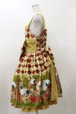 画像3: metamorphose / 【プラスプラスサイズ】百花繚乱〜まほろばの舞〜タックジャンパースカート プラスプラスサイズ 深緋 H-26-01-17-084-ME-OP-NS-ZH (3)