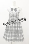 Lovely Tency / 眞白ありすコラボ/チェックジャンパースカート キッズサイズ150cm ブラック H-26-01-17-090-LO-OP-NS-ZH