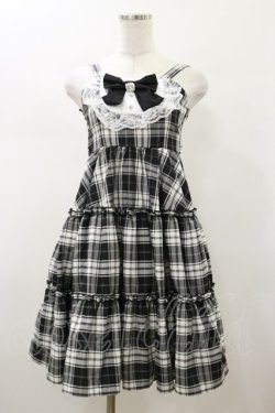 画像1: Lovely Tency / 眞白ありすコラボ/チェックジャンパースカート キッズサイズ150cm ブラック H-26-01-17-090-LO-OP-NS-ZH