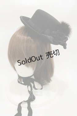 画像1: ALICE and the PIRATES / ポンポンミニハット  ブラック H-26-01-17-013-PA-AC-NS-ZH