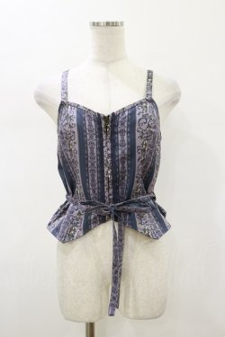 画像1: axes femme / オーナメント縦柄ビスチェ M パープル H-26-01-17-017-AX-TO-NS-ZH