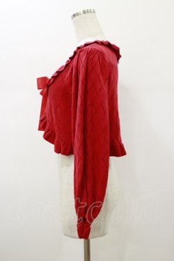 画像3: metamorphose / ダイヤすかしあみ長袖ボレロ Free レッド H-26-01-17-019-ME-TO-NS-ZH