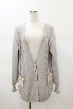 画像1: Amavel / ハートケーブルロングカーディガン Free グレー H-26-01-17-023-CA-TO-NS-ZH