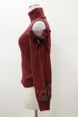 画像3: axes femme POETIQUE / ベロアリボン肩あきニットPO M ワイン H-26-01-17-029-AX-TO-NS-ZH