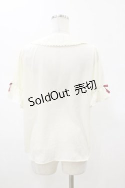 画像2: axes femme Kawaii / ベリーズピクニック 半袖ブラウス M 生成り H-26-01-17-032-AX-BL-NS-ZH